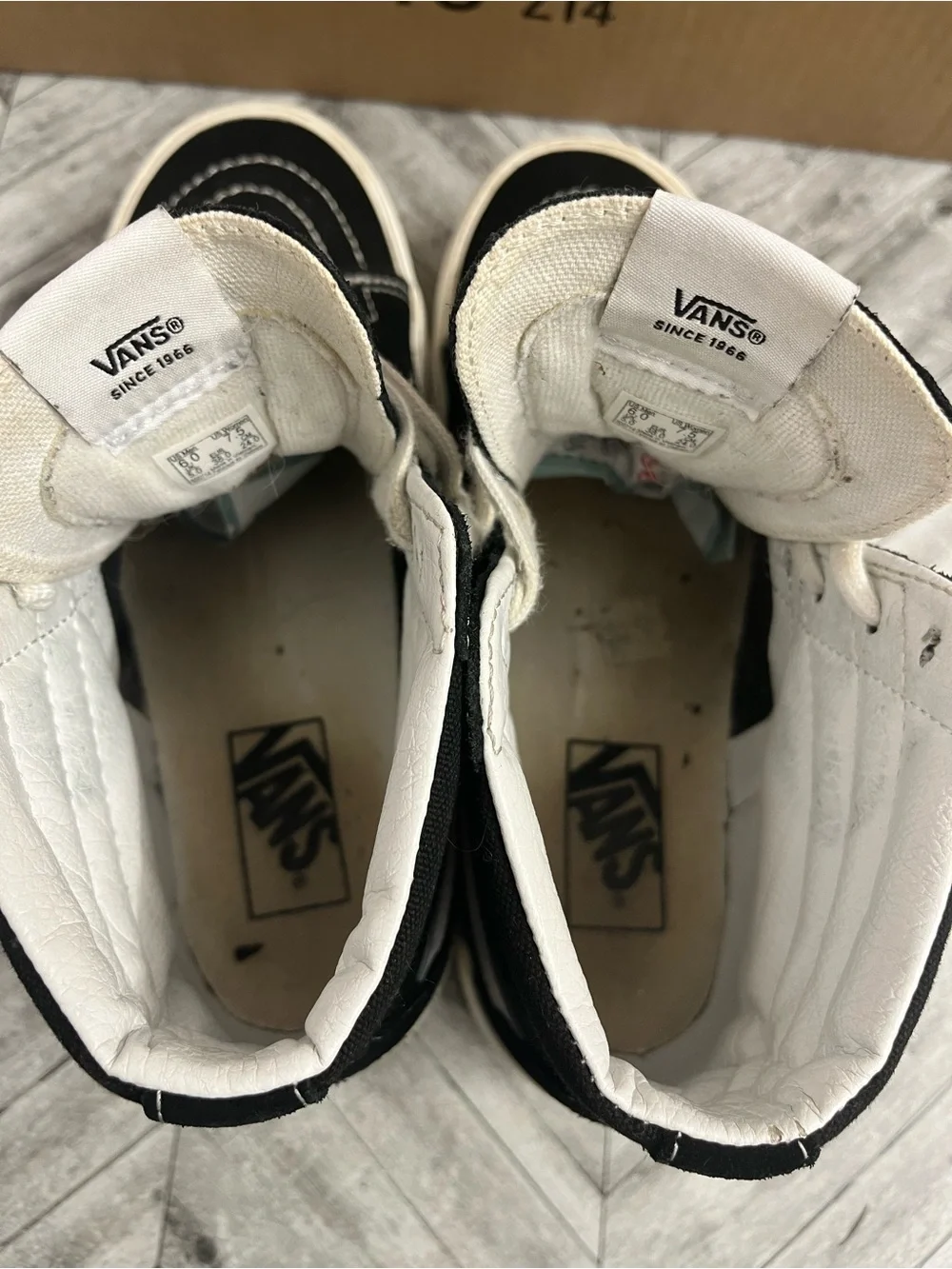 Vans Black & White High-Top Platform Lace-Up Sneakers with Gum Outsole
